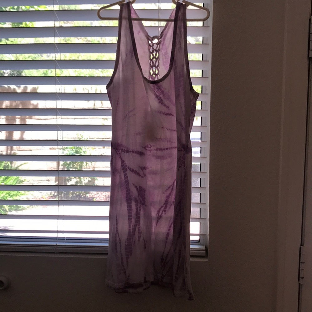 very flowy, light dress. Tie die (white&purple)